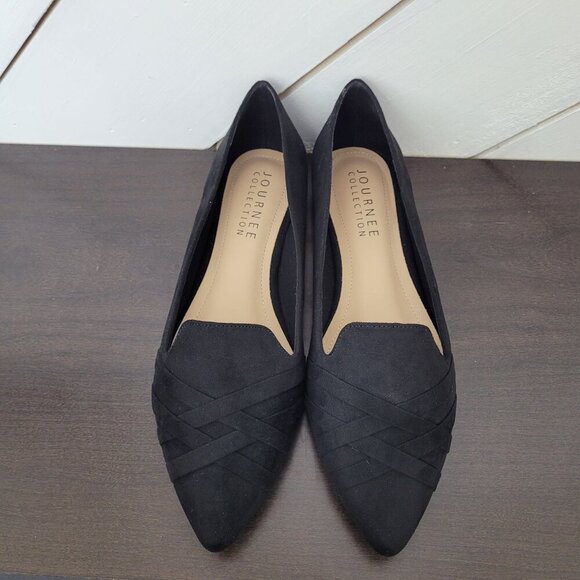 NEW Journee Collection Mindee Womens Size 10 Black Flat Sandals 5CT - Picture 2 of 6